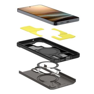 coque tough armor magsafe pour samsung galaxy s26 ultra spigen gris gunmetal