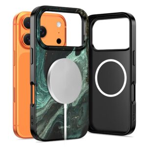 coque lamano magsafe pour iphone 17 pro tech protect vert aura