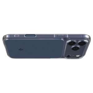 coque ultra hybrid ”t” mag magsafe pour iphone 17 pro spigen bleu mat