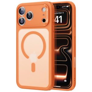 coque classic hybrid magsafe pour iphone 17 pro esr orange givré