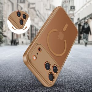 coque basicmag magsafe pour iphone 17 pro tech protect marron mat