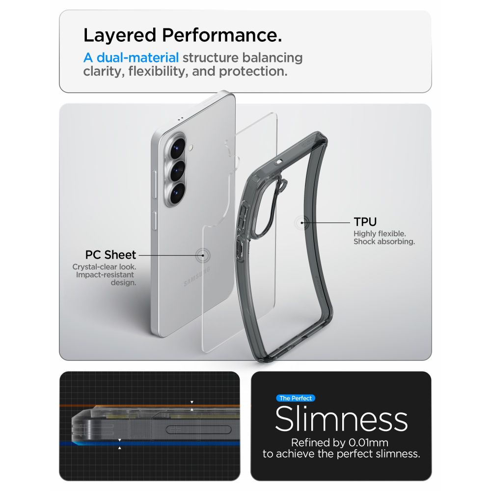 coque samsung galaxy s26 ultra hybrid spigen gris