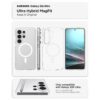 coque ultra hybrid magsafe pour samsung galaxy s26 ultra spigen transparent/blanc