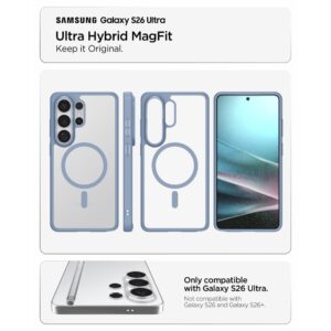 coque ultra hybrid magsafe pour samsung galaxy s26 ultra spigen bleu clair