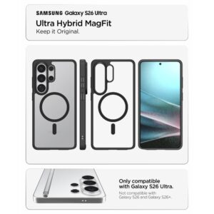 coque ultra hybrid magsafe pour samsung galaxy s26 ultra spigen noir mat