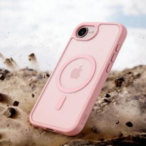 coque iphone 16e / 17e tech protect rose