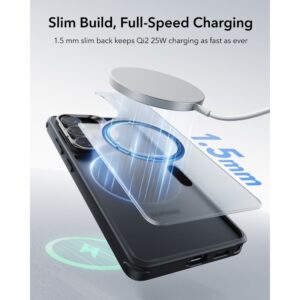 coque classic hybrid kickstand magsafe pour samsung galaxy s26 ultra esr noir givré