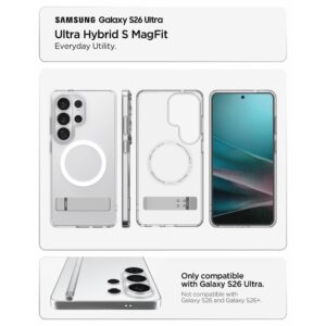 coque ultra hybrid "s" magsafe pour samsung galaxy s26 ultra spigen transparent/blanc