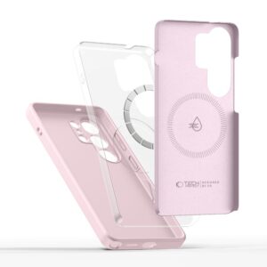 coque silicone magsafe pour samsung galaxy s26 ultra tech protect perle rose