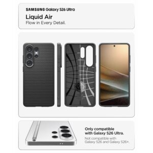 coque liquid air pour samsung galaxy s26 ultra spigen noir mat