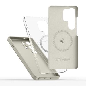 coque silicone magsafe pour samsung galaxy s26 ultra tech protect latte cosmique