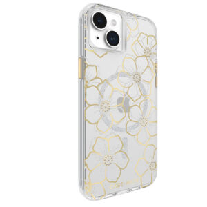 coque iphone 15 plus floral gems magsafe case mate or