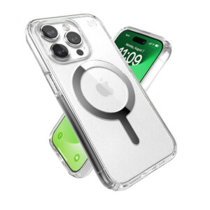 coque iphone 15 pro presidio perfect clear magsafe speck argent
