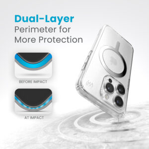 coque iphone 15 pro presidio perfect clear magsafe speck argent