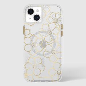 coque iphone 15 plus floral gems magsafe case mate or