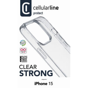 coque iphone 15 clear strong cellularline transparent