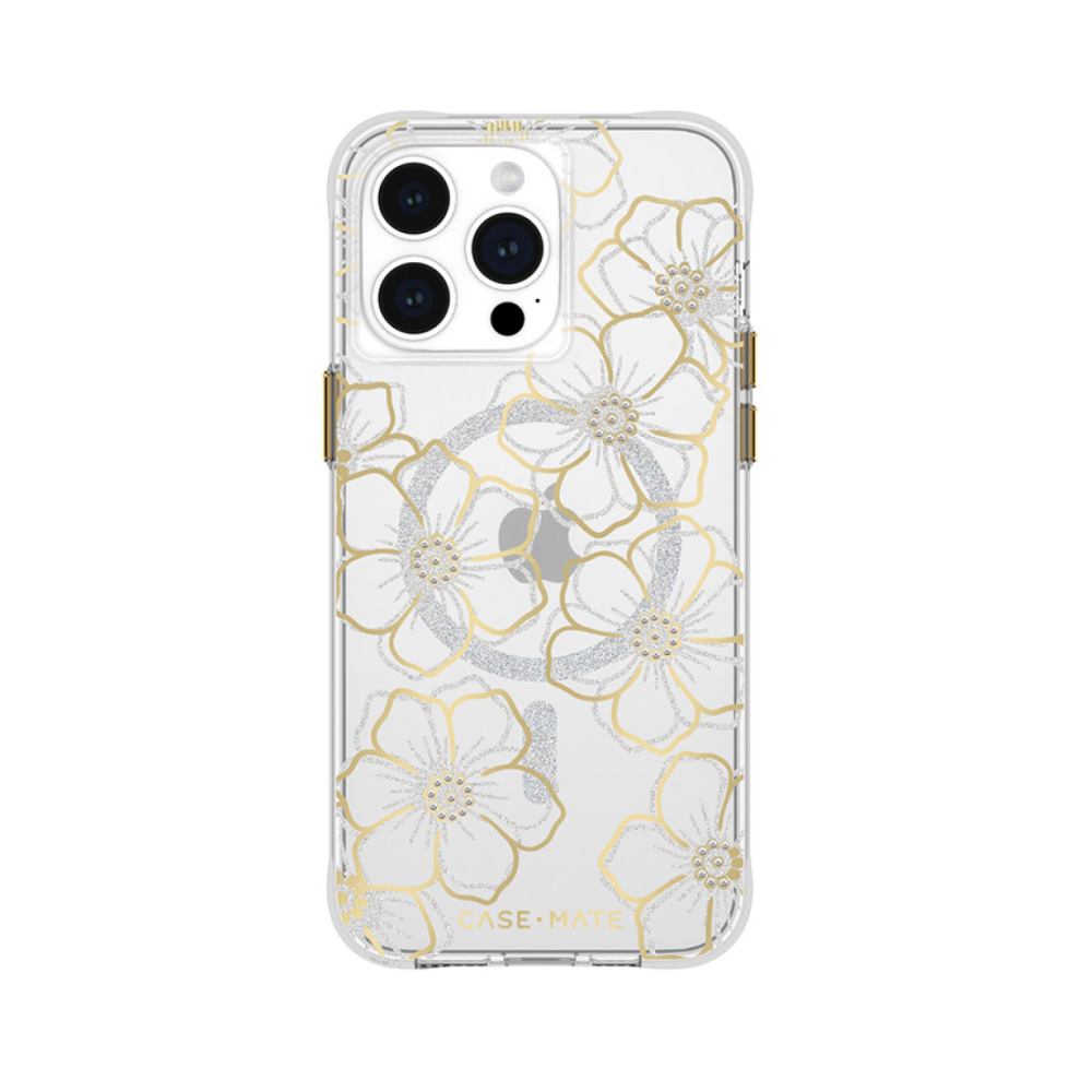 coque iphone 15 pro max floral gems magsafe case mate or