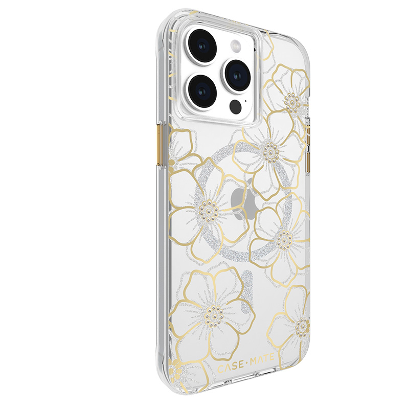 coque iphone 15 pro max floral gems magsafe case mate or