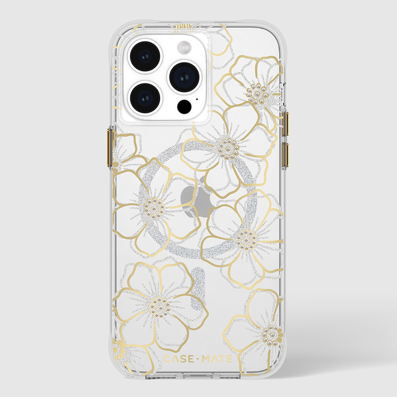 coque iphone 15 pro max floral gems magsafe case mate or