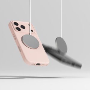 coque silicone magnetic magsafe pour iphone 17 pro ringke sable rose