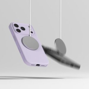 coque silicone magnetic magsafe pour iphone 17 pro ringke violet clair