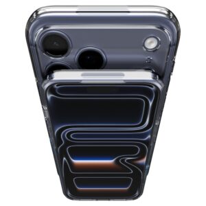 coque ultra hybrid ”t” mag magsafe pour iphone 17 pro spigen bleu mat