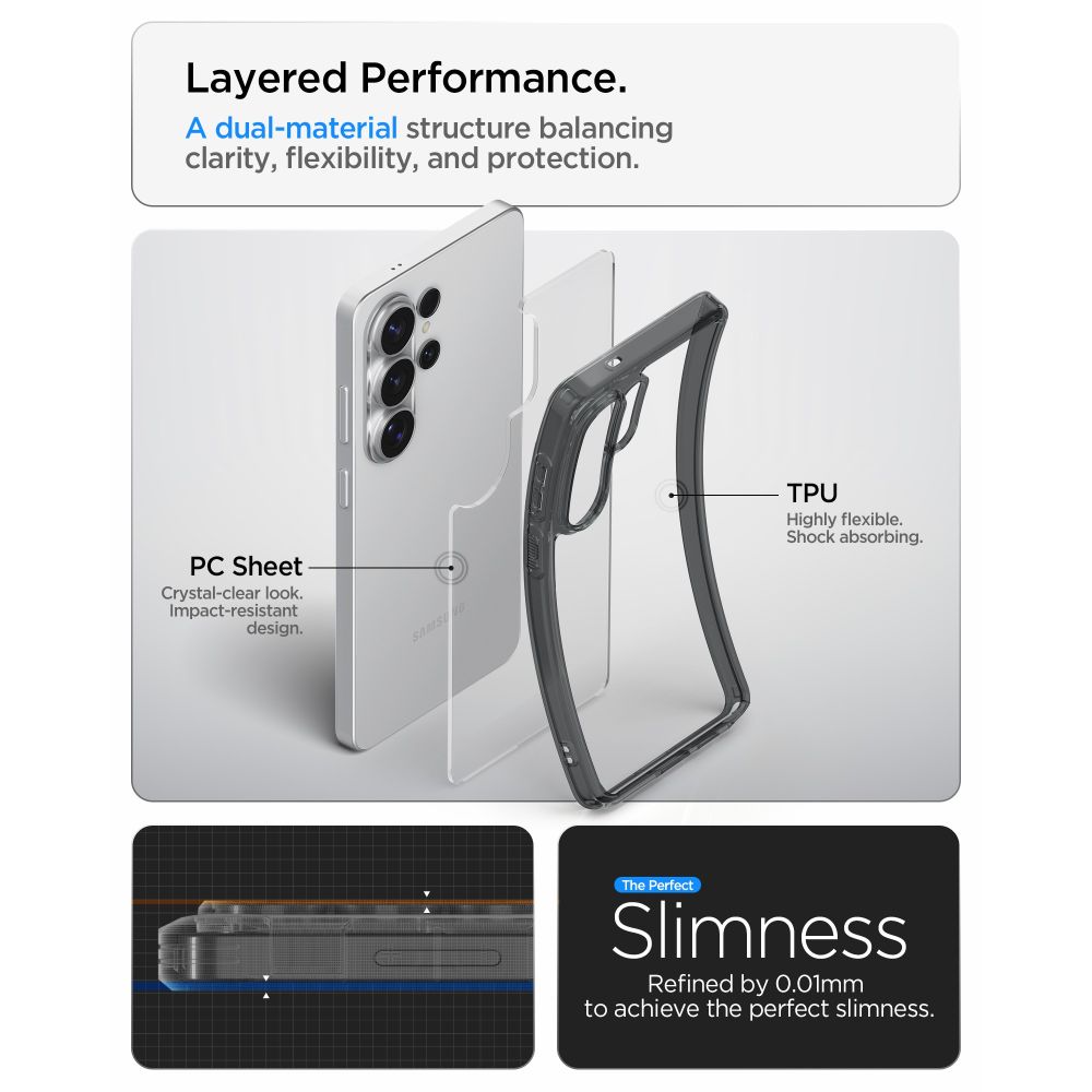 coque ultra hybrid pour samsung galaxy s26 ultra spigen cristal spatial