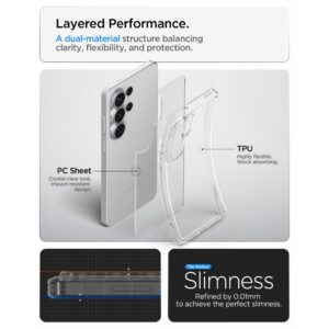 coque ultra hybrid pour samsung galaxy s26 ultra spigen cristal transparent