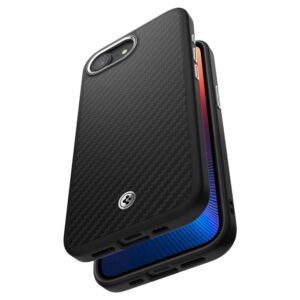 coque iphone 16e / 17e enzo aramid spigen noir mat