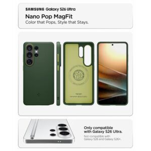 coque nano pop magsafe pour samsung galaxy s26 ultra spigen vert avocat