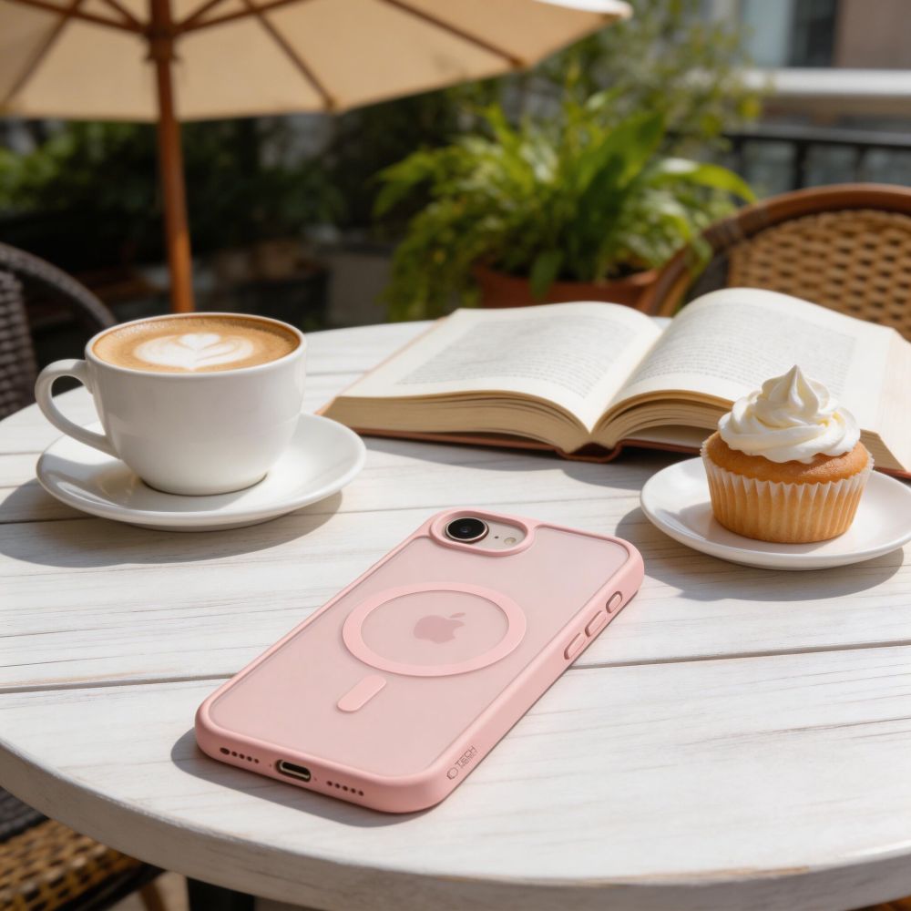 coque iphone 16e / 17e tech protect rose