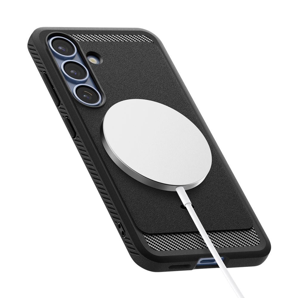 coque samsung galaxy s25 rugged armor spigen noir mat