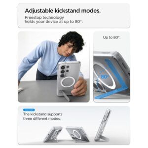 coque ultra hybrid "s" magsafe pour samsung galaxy s26 ultra spigen transparent/blanc