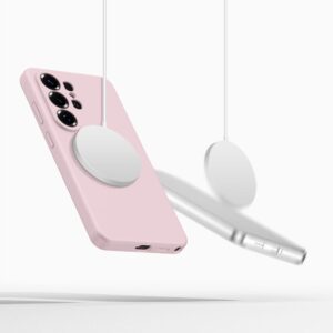 coque silicone magsafe pour samsung galaxy s26 ultra tech protect perle rose