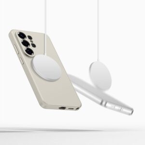 coque silicone magsafe pour samsung galaxy s26 ultra tech protect latte cosmique