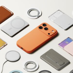 coque silicone magnetic magsafe pour iphone 17 pro ringke orange mandarine