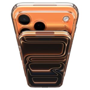 coque ultra hybrid ”t” mag magsafe pour iphone 17 pro spigen orange brillant