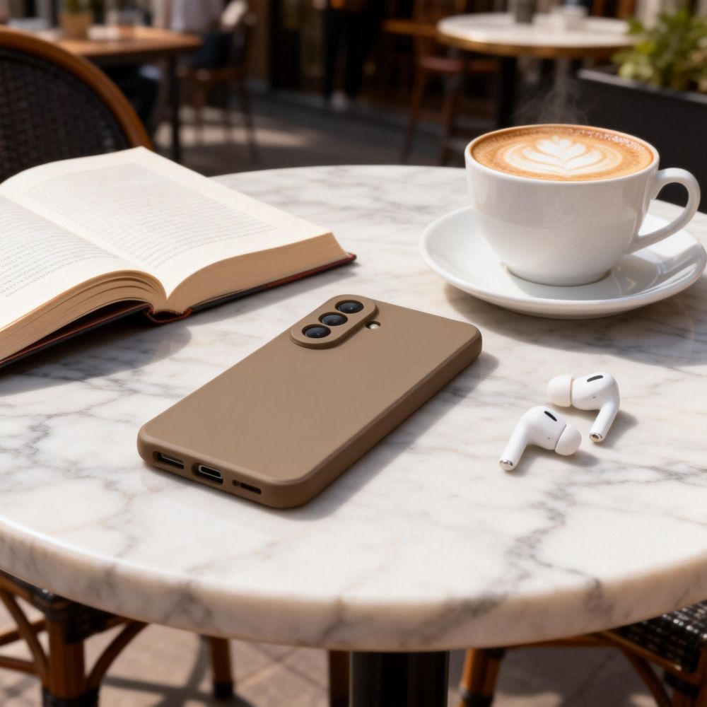 coque samsung galaxy a57 5g tech protect icon marron