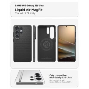 coque liquid air magsafe pour samsung galaxy s26 ultra spigen noir mat