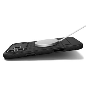 coque parallax ”s” mag magsafe pour iphone 17 pro spigen noir mat