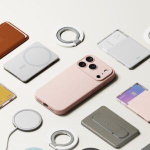 coque silicone magnetic magsafe pour iphone 17 pro ringke sable rose