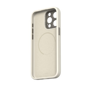 coque iphone 15 pro napa magsafe moshi blanc crème