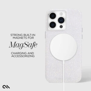coque iphone 15 pro max shimmer magsafe case mate irisé