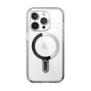 coque iphone 15 pro presidio perfect clear clicklock magsafe speck argent