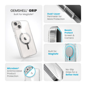 coque iphone 15 plus gemshell grip magsafe speck chromé