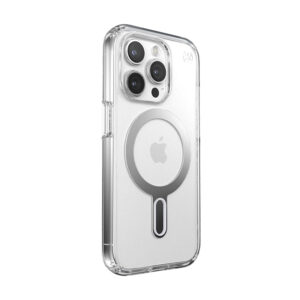 coque iphone 15 pro presidio perfect clear clicklock magsafe speck argent