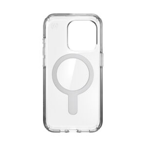coque iphone 15 pro presidio perfect clear clicklock magsafe speck argent
