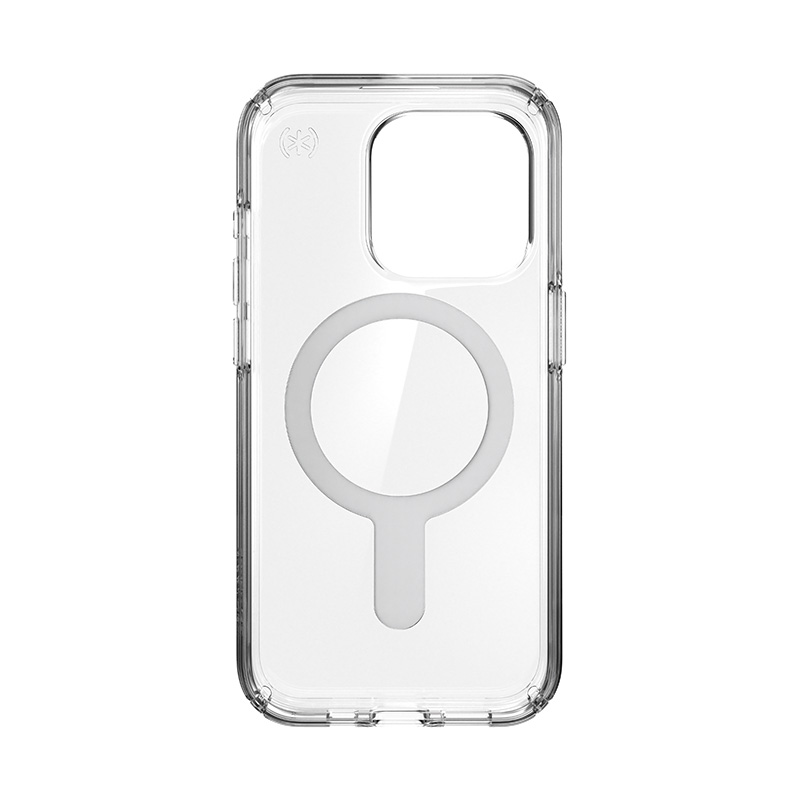 coque iphone 15 pro presidio perfect clear clicklock magsafe speck argent