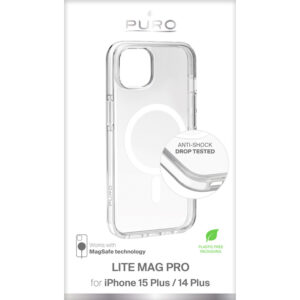 coque iphone 15 plus litemag pro magsafe puro transparent