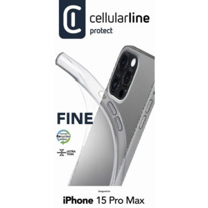 coque iphone 15 pro max fine cellularline transparent